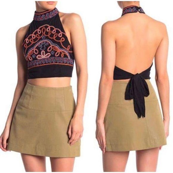 Free People Tops - Free People Goa Embroidered Crop Top NWT XS